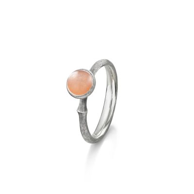 OLE LYNGGAARD COPENHAGEN Lotus Tiny 0 ring i sølv med blush månesten
