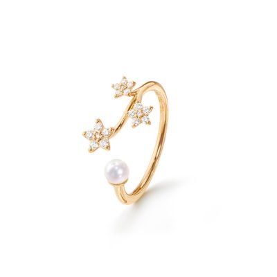 OLE LYNGGAARD COPENHAGEN Shooting Stars ring med diamanter og perle