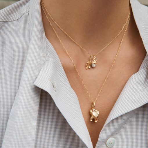 OLE LYNGGAARD COPENHAGEN Elefant medium anheng/ charms i gult gull - Bilde 3