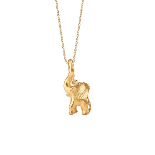 OLE LYNGGAARD COPENHAGEN Elefant medium anheng/ charms i gult gull - Bilde 2