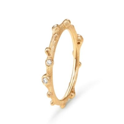 OLE LYNGGAARD COPENHAGEN Nature ring i gult gull med diamanter