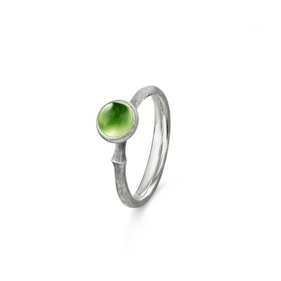 OLE LYNGGAARD COPENHAGEN Lotus tiny ring i sølv med serpentin