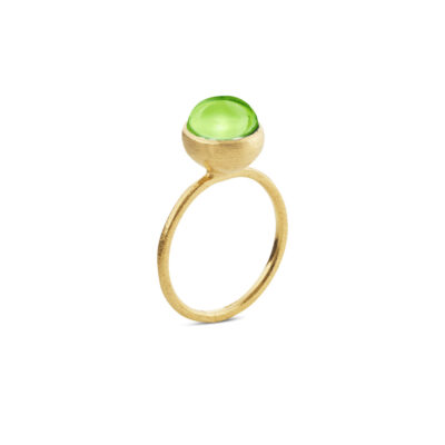 Susanne Friis Bjørner ring forgylt med synt. peridot, liten