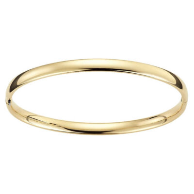 Gult gull armring oval med lås