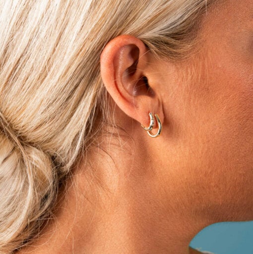 Ørering oval forgylt sølv - Bilde 2