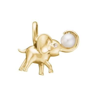 By Birdie "Hannibal" anheng i gult gull med diamant og perle