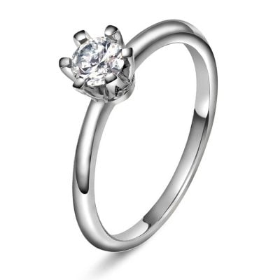 Enstensring "Vida" i hvitt gull med 0,50 ct
